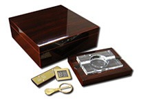 Buy good cigar gifts - Cherry Ebony Glossy Humidor Gift Set - Cigar Gifts