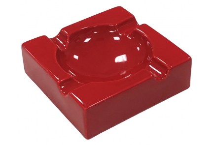 Large High Gloss Red Ceramic Ashtray - Imperfect