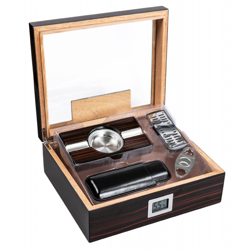 High End Humidor Gift Sets - Ashtray Cigar Case Digital Hygrometer ...