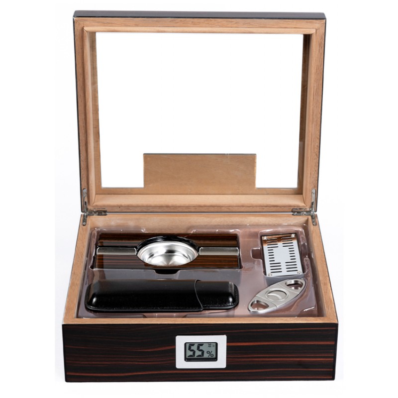 High End Humidor Gift Sets - Ashtray Cigar Case Digital Hygrometer ...