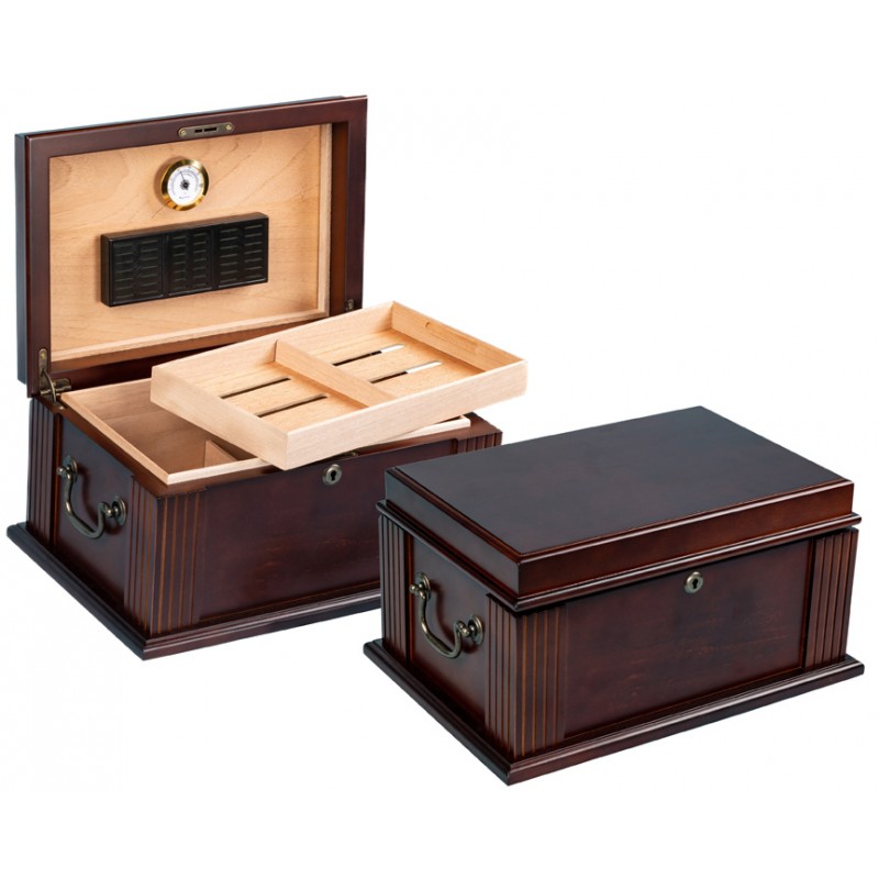 Unique Antique Humidors with Traditional Side Handles and Lock & Key Set