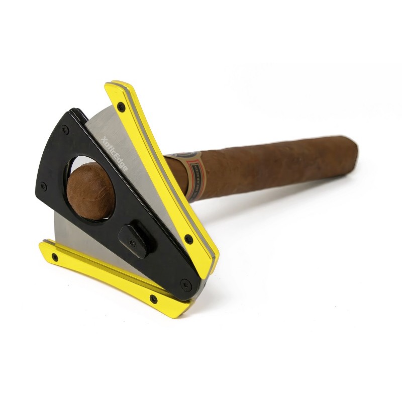 The Excise Cutter XoticEdge XhaleX Spring Loaded Premium Quality Cigar Cutter (Yellow ...