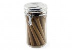 A humidified cigar jar humidor with cigars inside
