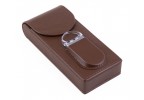 3 Cigar Leather Case w/ Cutter (Brown) - Imperfect