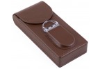 3 Cigar Leather Case w/ Cutter (Brown)