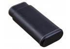 3 Cigar Leather Case w/ White Stitching - Imperfect