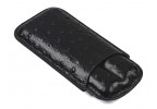 Ostrich 2 Cigar Case (Black)