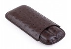 Ostrich 2 Cigar Case (Brown) - Imperfect