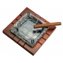 Crystal Cross-Hatched Ashtray - Imperfect