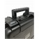 Close-up of the carrying handle of black travel cigar humidor