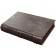 A closed leather book-like humidor