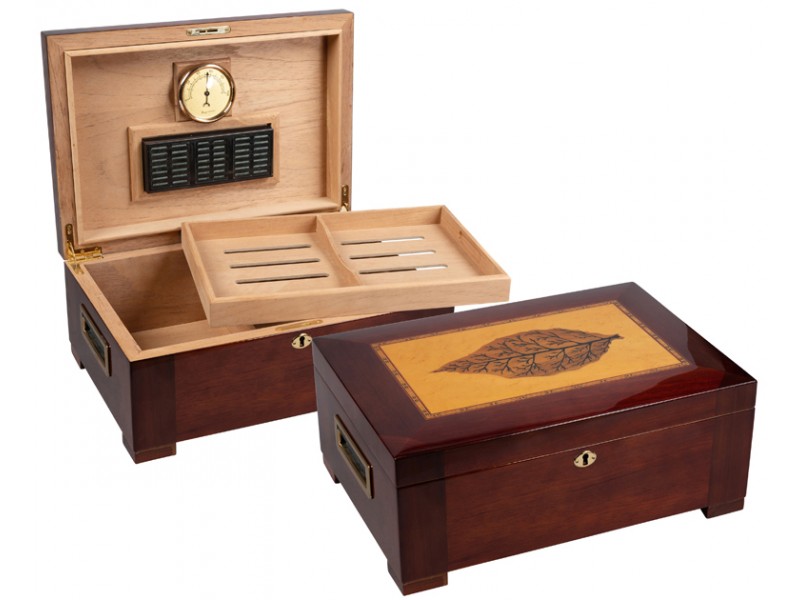 Prestige Stetson Tobacco Leaf Humidor Cigar Box