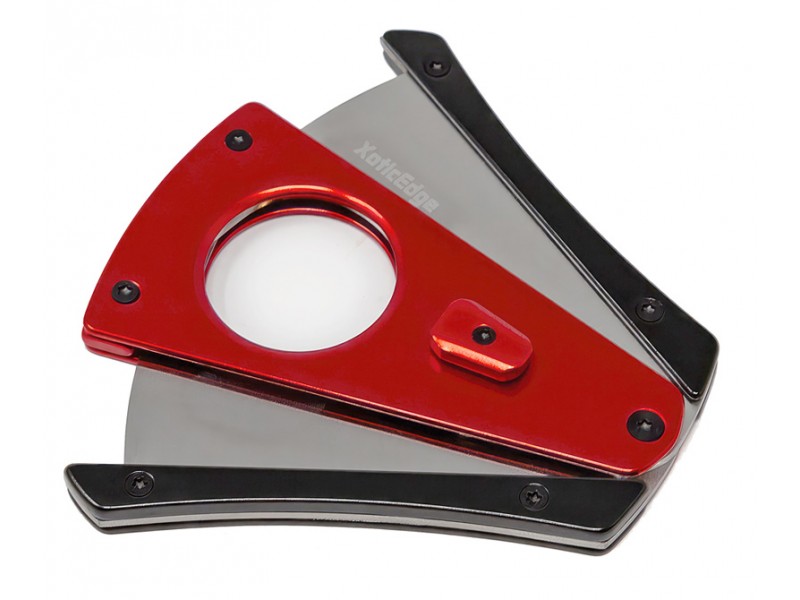 The Excise Cutter XoticEdge XhaleX Spring Loaded Anodized Aluminum Cigar Cutter (Red)