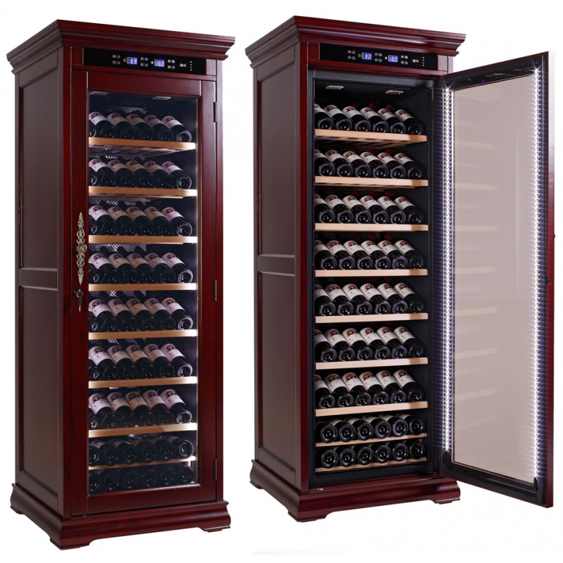 Solid Wood Electronic Wine Fridge Cabinet Adjustable Temperature Humidity