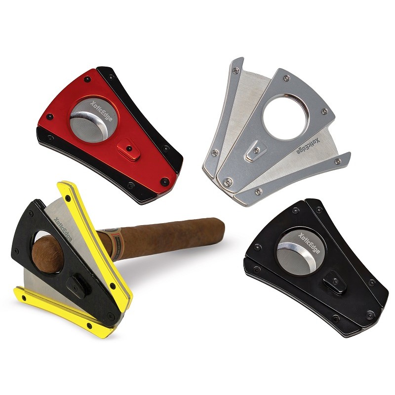 The Excise Cutter XoticEdge XhaleX Spring Loaded Anodized Aluminum Cigar Cutter (Red)