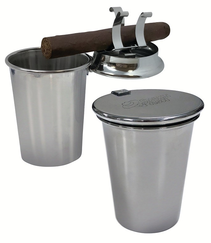 Stainless Steel Cigar Car Ashtray Glendale 'Smokin' Ash' Cigar Ash