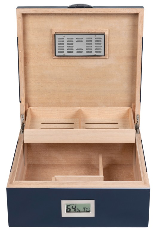 Jumpmaster Humidor The Hampton Blue Large Desktop Humidor | 1st Class Humidors