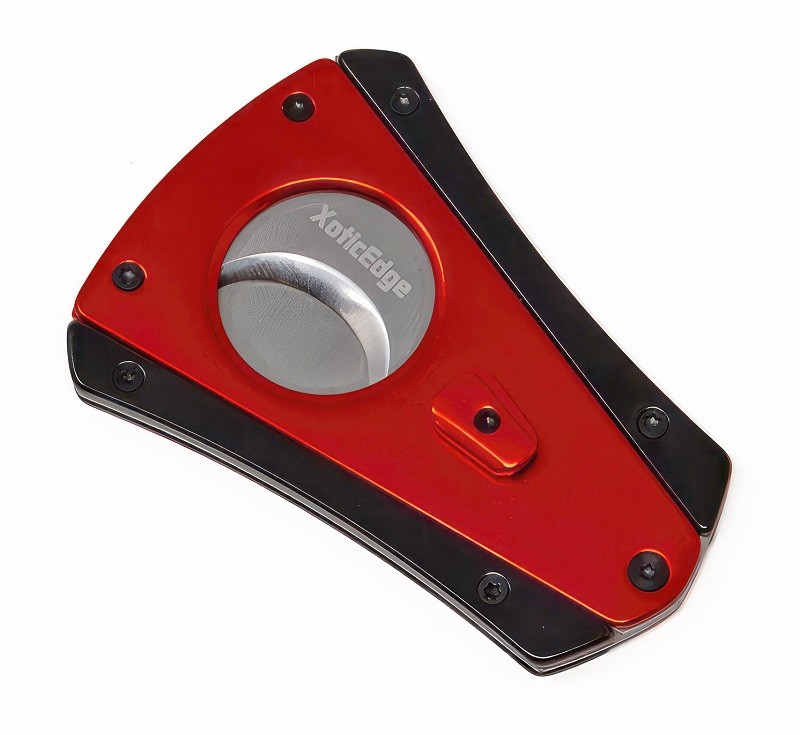 The Excise Cutter XoticEdge XhaleX Spring Loaded Anodized Aluminum Cigar Cutter (Red)