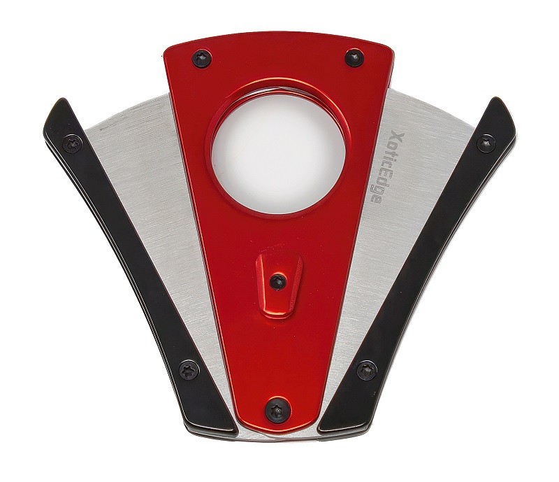 The Excise Cutter XoticEdge XhaleX Spring Loaded Anodized Aluminum Cigar Cutter (Red)