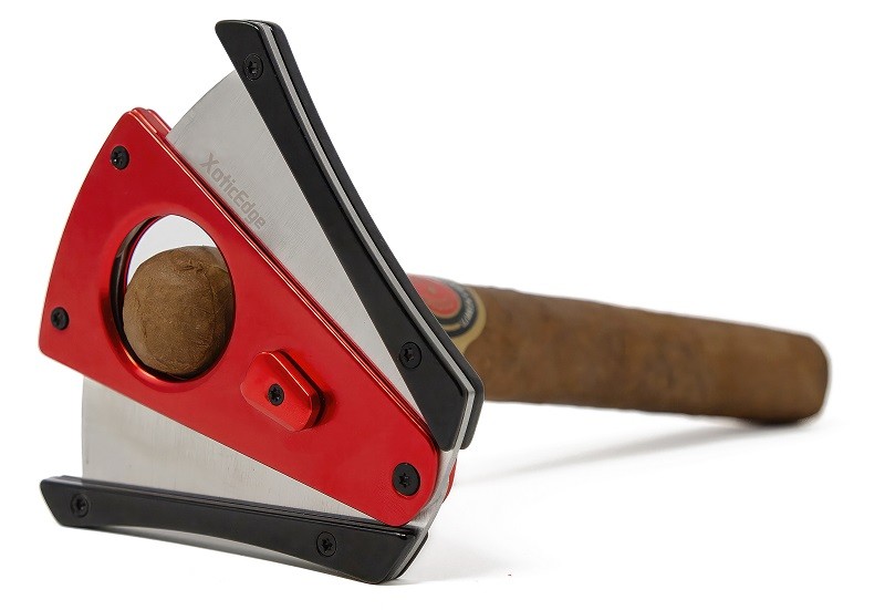 The Excise Cutter XoticEdge XhaleX Spring Loaded Anodized Aluminum Cigar Cutter (Red)