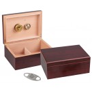 Two  spanish cedar humidors in cherry finish with adjustable divider, hygrometer and humidifier