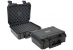Two travel cigar humidors with four foam beds for ten cigars each, hard ABS exterior, carrying handle and snap-tight locking clips