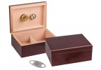 Two  spanish cedar humidors in cherry finish with adjustable divider, hygrometer and humidifier
