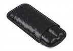 Ostrich 2 Cigar Case (Black)- Imperfect