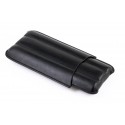 3 Cigar Leather Case w/ Cutter (Black) - Imperfect
