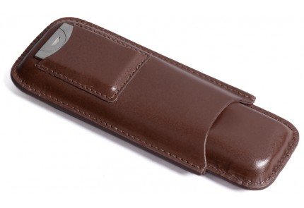 Cigar Leather Case with Cutter (Brown) - Imperfect