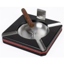 Black Cigar Ashtray with Cutter