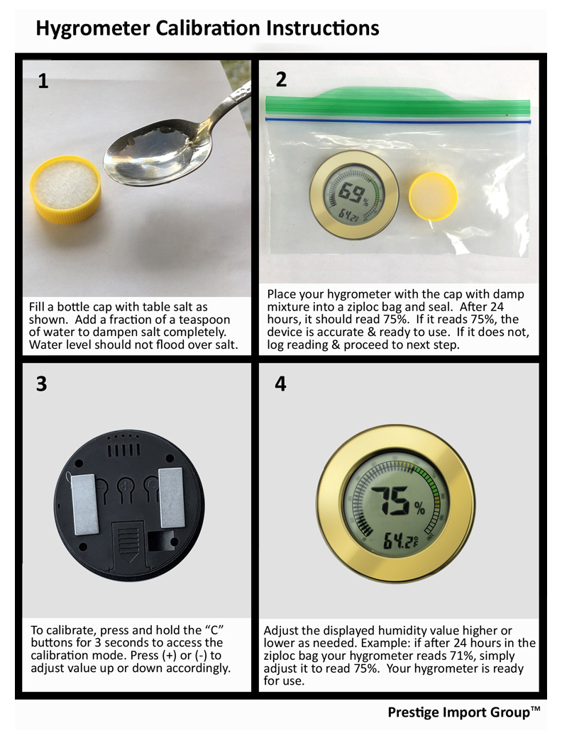 Analog Hygrometer, Round Glass Analog Hygrometer for Cigar Humidors,  Accurate, Reliable, And Attractive Look