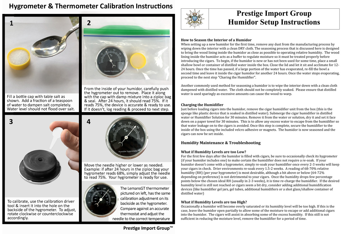 Prestige Import Group Round 2 Digital Hygrometer Thermometer for Cigar  Humidors - Gold - 1 Piece